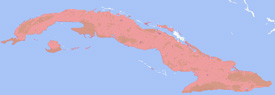 Range map of Anolis porcatus